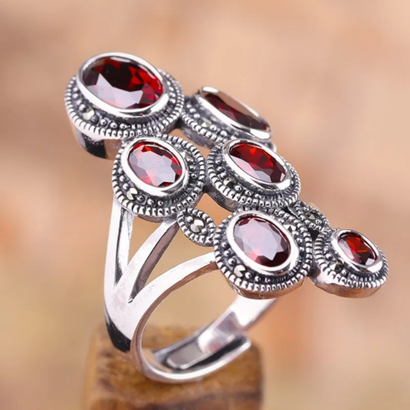 Bague Grenats d' Argent - Image 3