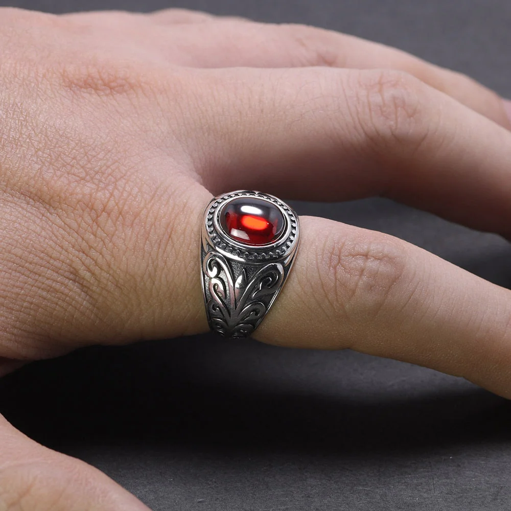 Bague Grenat Homme — Médiéval & Baroque - Image 2
