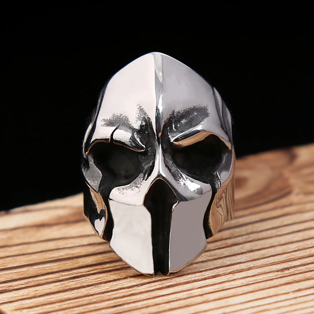 Bague Casque Spartiate - Punk Acier - Image 2
