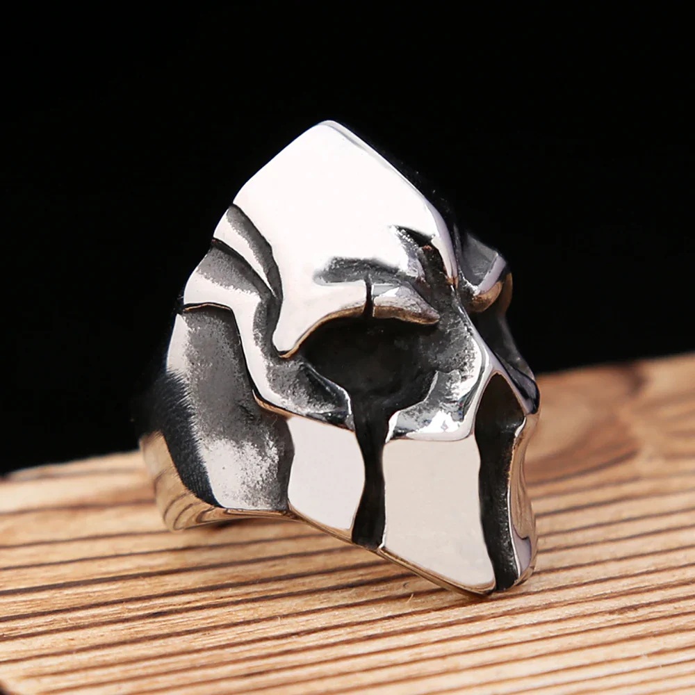 Bague Casque Spartiate - Punk Acier - Image 3