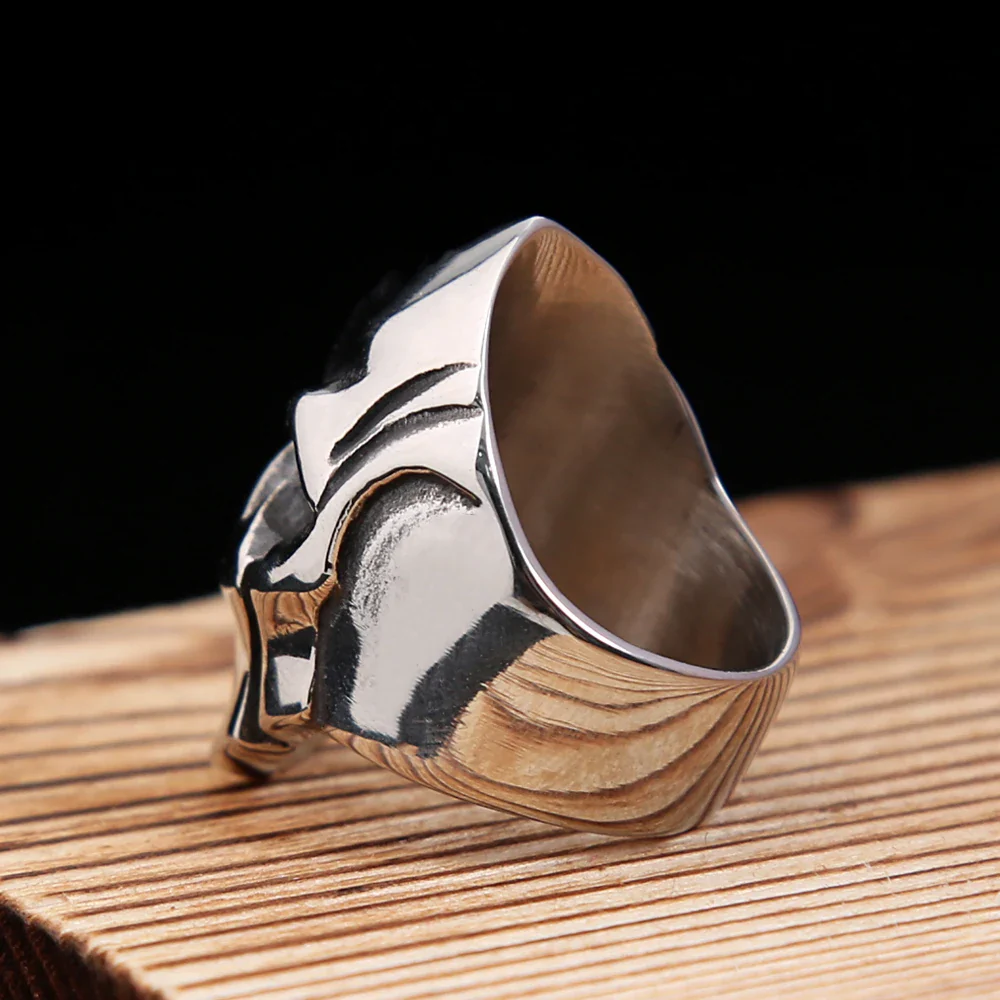 Bague Casque Spartiate - Punk Acier - Image 4