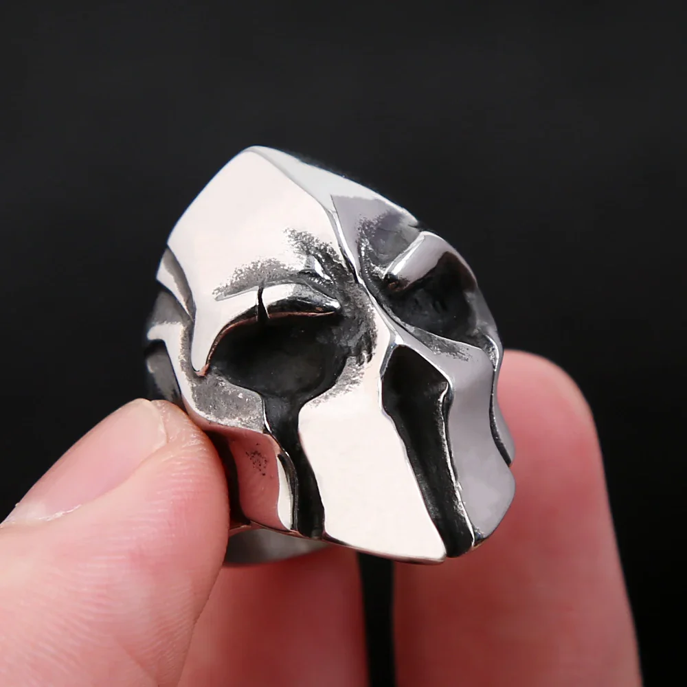 Bague Casque Spartiate - Punk Acier - Image 5