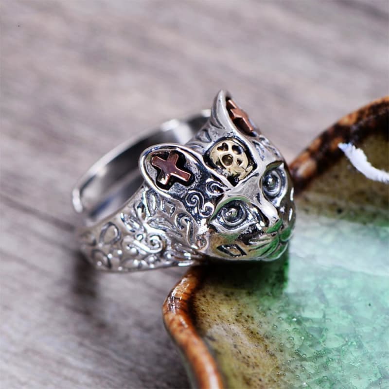 Bague Chat Argent — Steampunk Style - Image 3