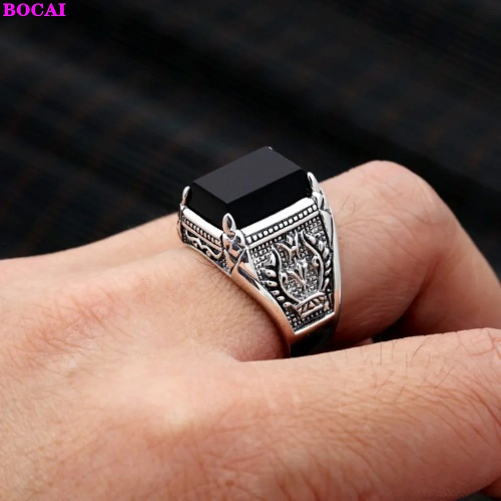 Bague Chevaliere Homme Argent — Style Vintage - Image 4