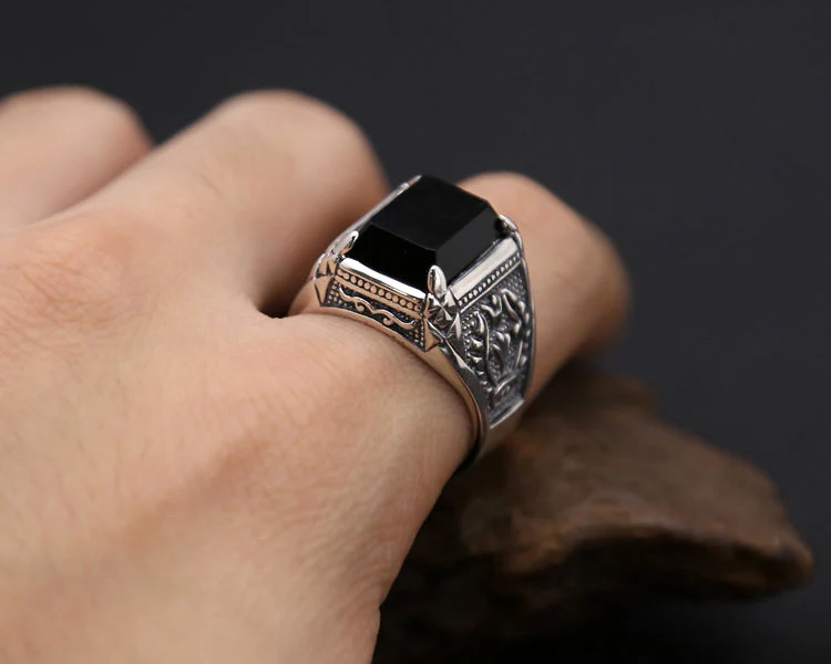 Bague Chevaliere Homme Argent — Style Vintage - Image 5