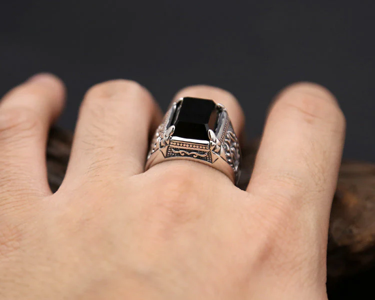 Bague Chevaliere Homme Argent — Style Vintage - Image 6