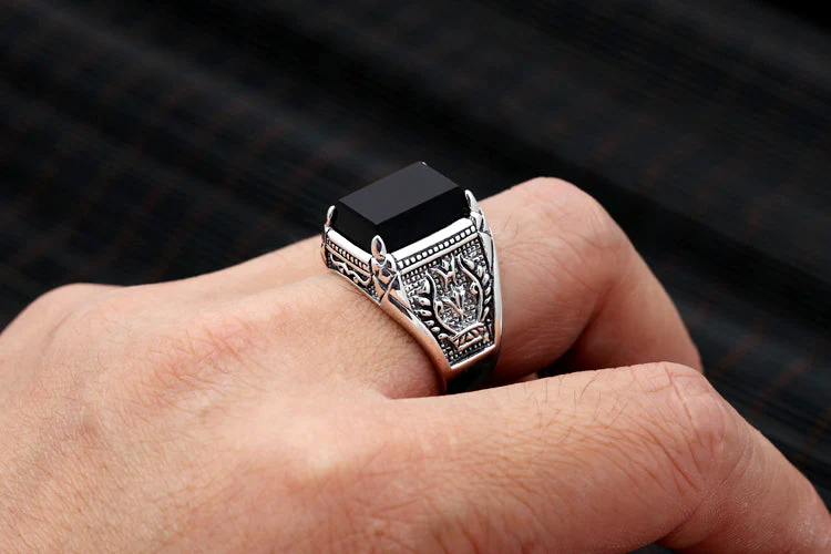 Bague Chevaliere Homme Argent — Style Vintage - Image 8
