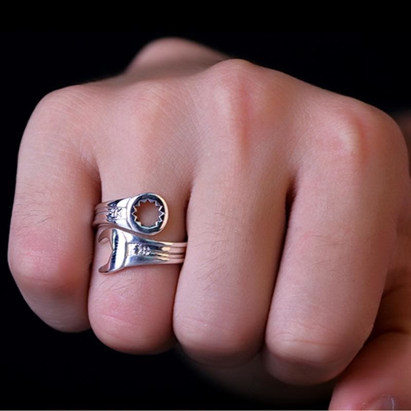 Bague Clé Plate Argent - Steampunk Style - Image 2