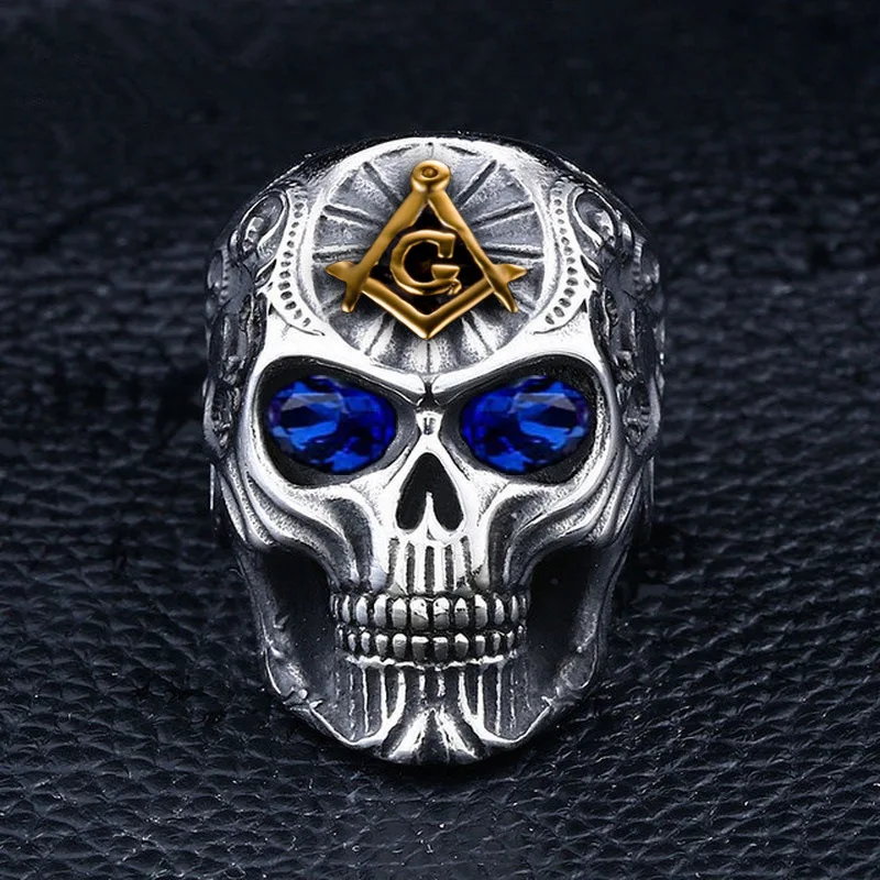 Bague Crâne Acier Inoxydable — Biker Steampunk