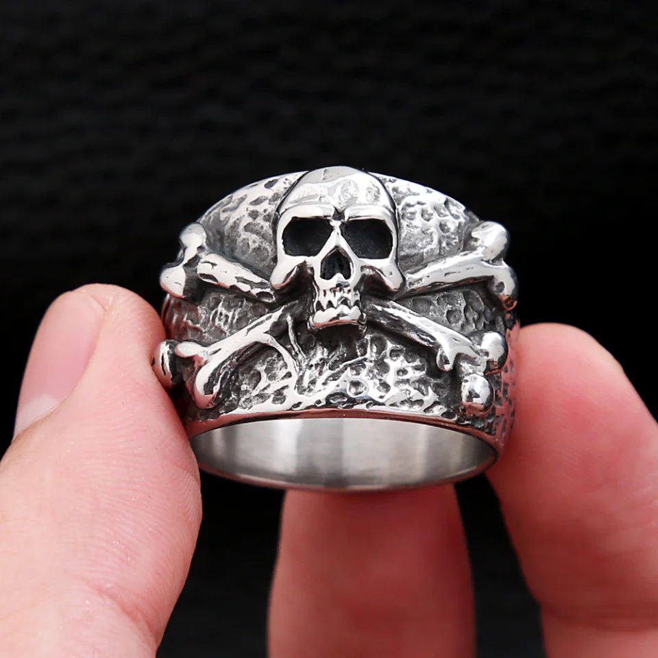 Bague Crâne Pirate - Os Croisés Punk - Image 10