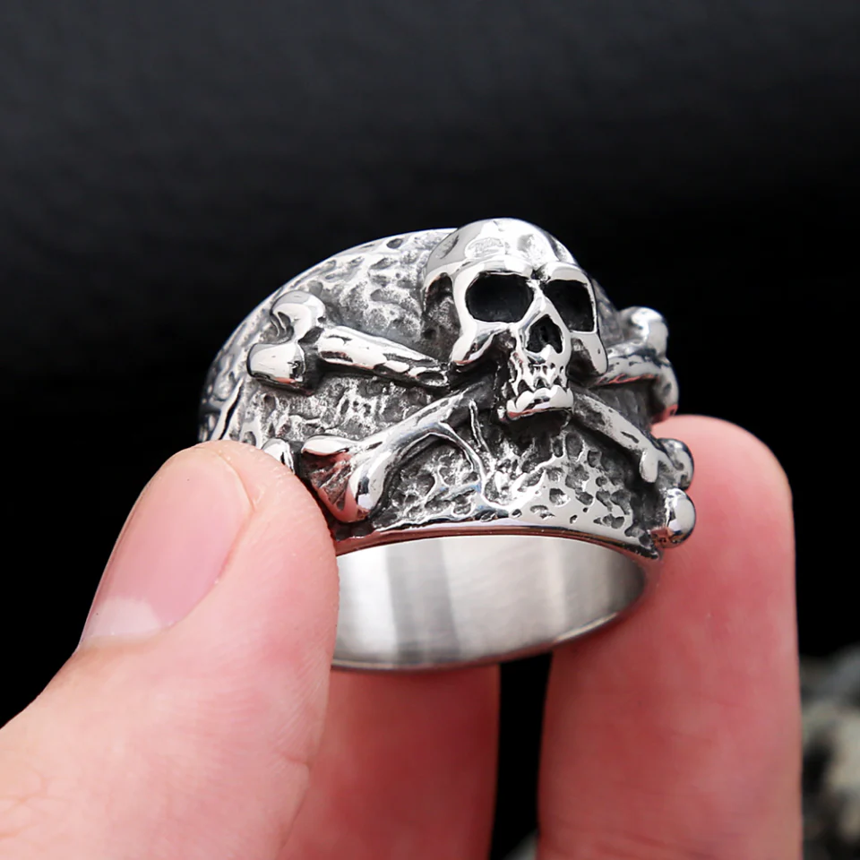 Bague Crâne Pirate - Os Croisés Punk - Image 11