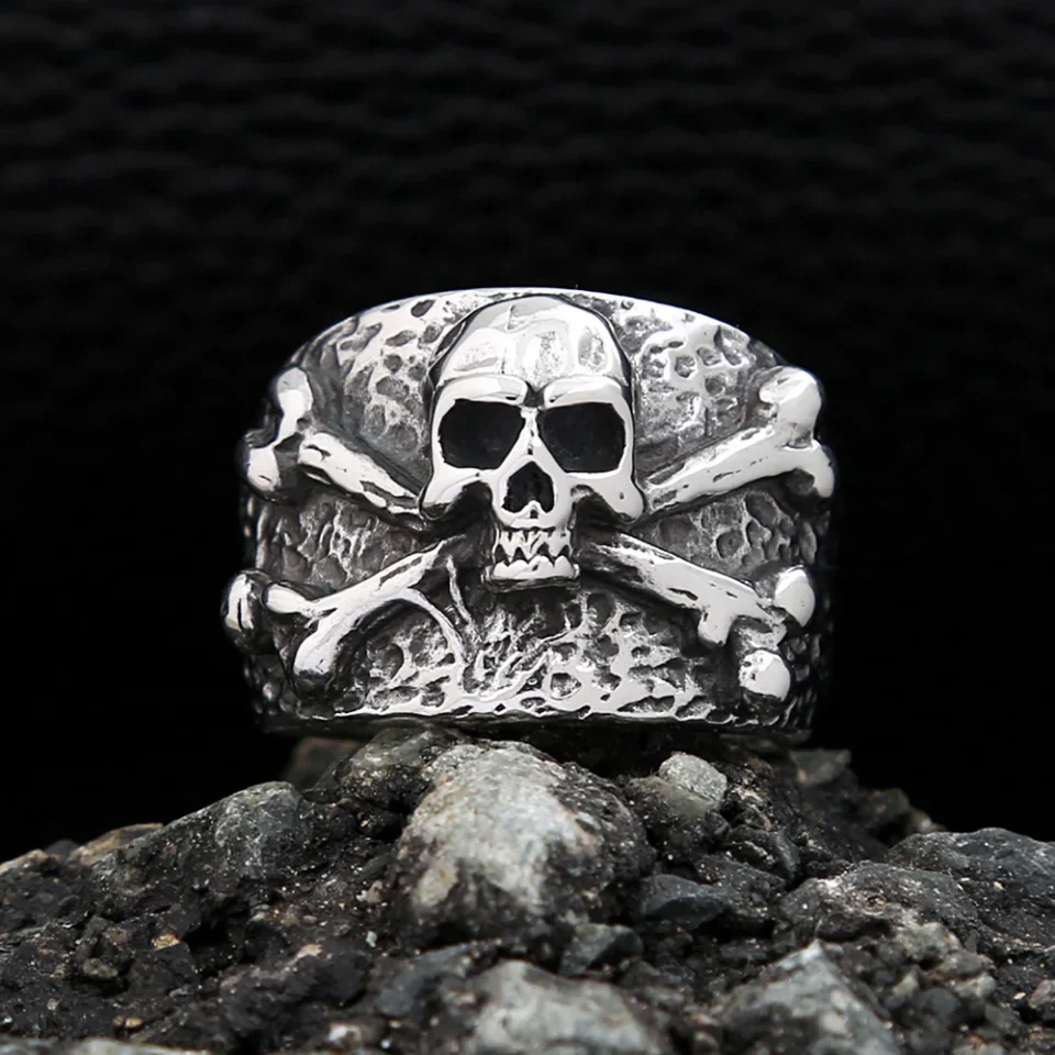 Bague Crâne Pirate - Os Croisés Punk - Image 12
