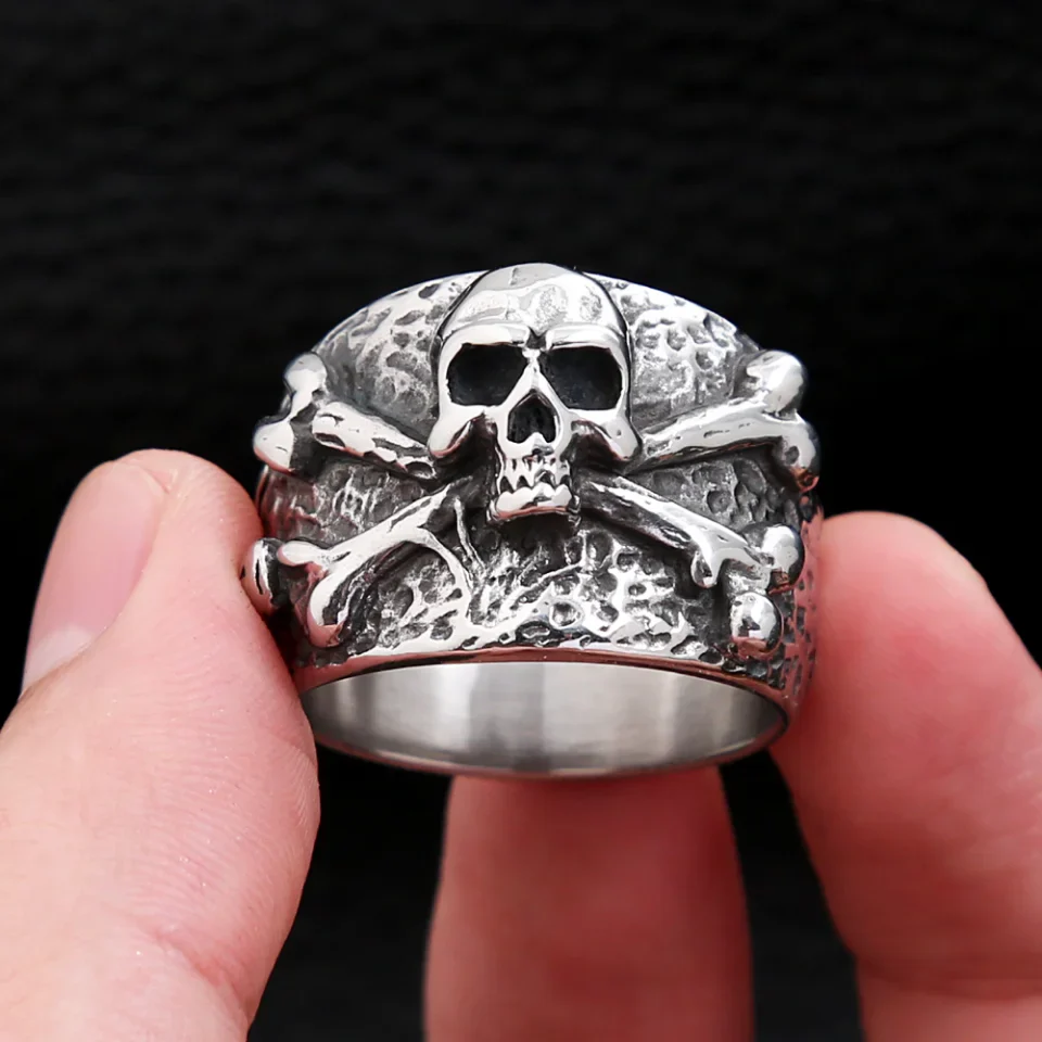 Bague Crâne Pirate - Os Croisés Punk - Image 4