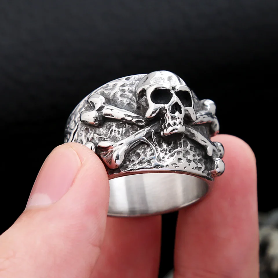 Bague Crâne Pirate - Os Croisés Punk - Image 5