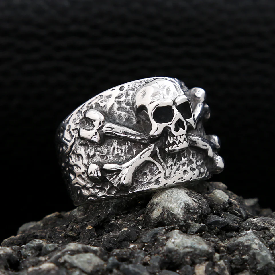 Bague Crâne Pirate - Os Croisés Punk - Image 6