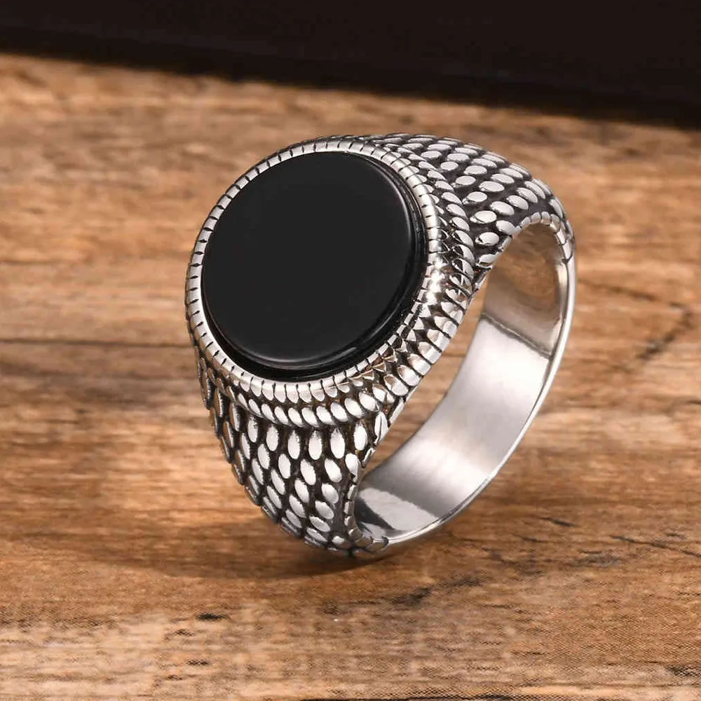 Bague Écailles de Dragon Homme - Pierre Sombre - Image 12
