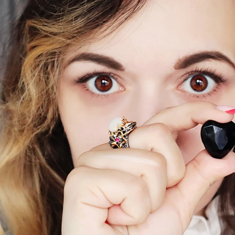 Bague Gothique — Black & Pearl - Image 5