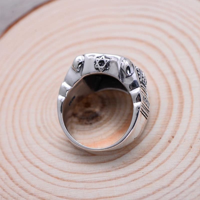 Bague Obsidienne Homme — Argent - Image 6