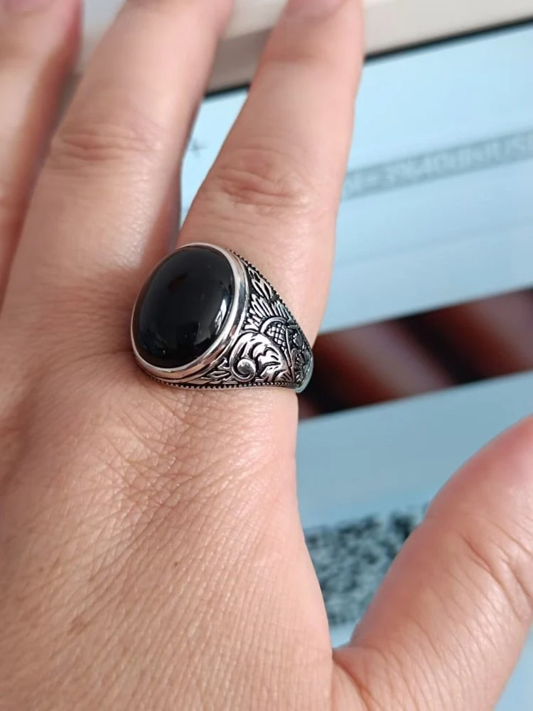 Bague Noir Homme — Pierre Noire - Image 4