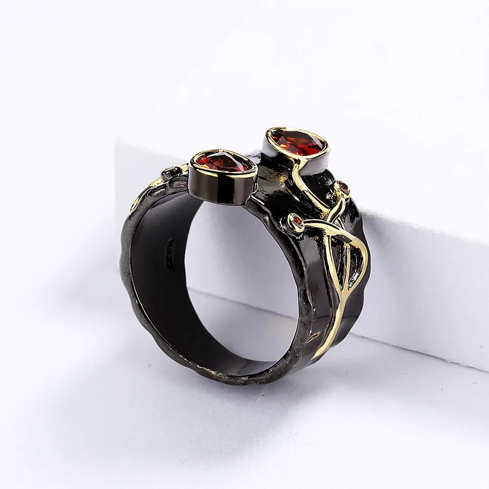 Bague Gothique Femme — Noir & Or - Image 4