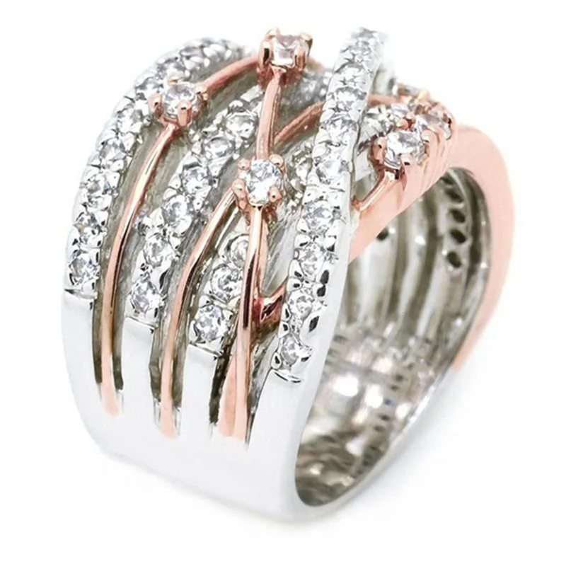 Bague Argent Femme Originale — Tresses Ajourées, éclats de zircon - Image 4