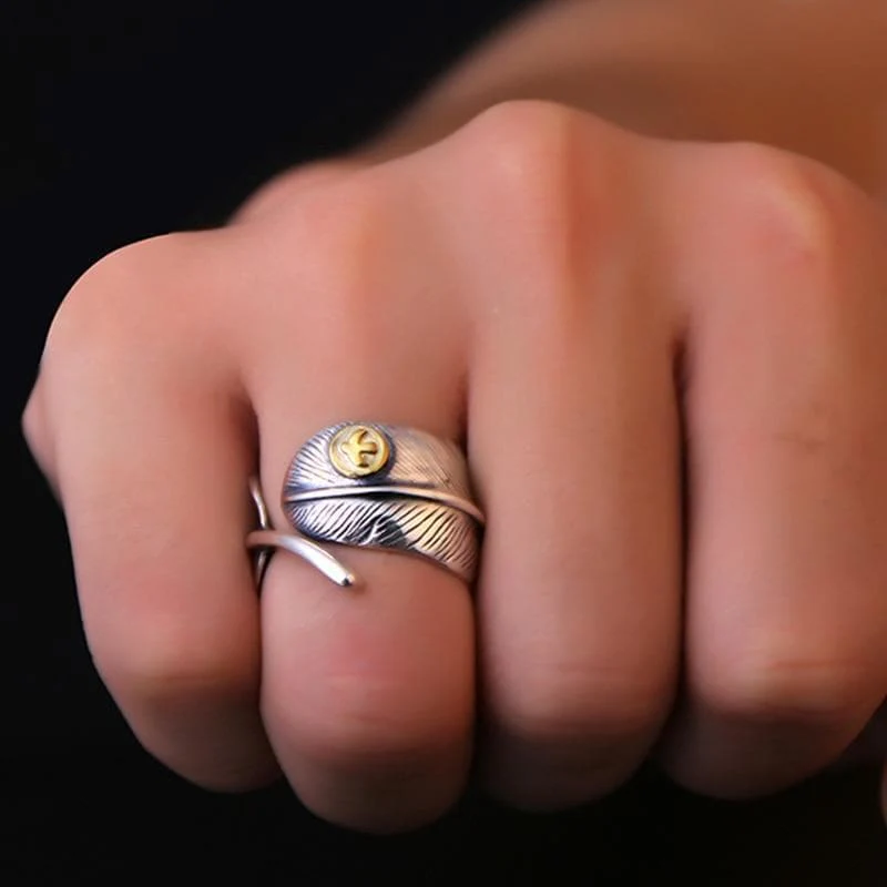 Bague Plume Argent — Homme Steampunk - Image 2