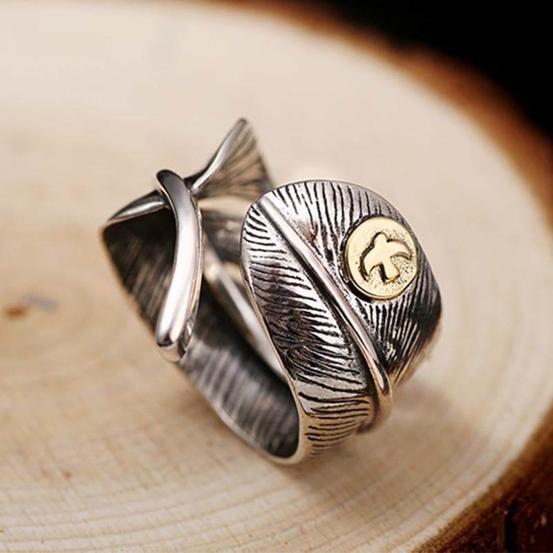 Bague Plume Argent — Homme Steampunk - Image 3