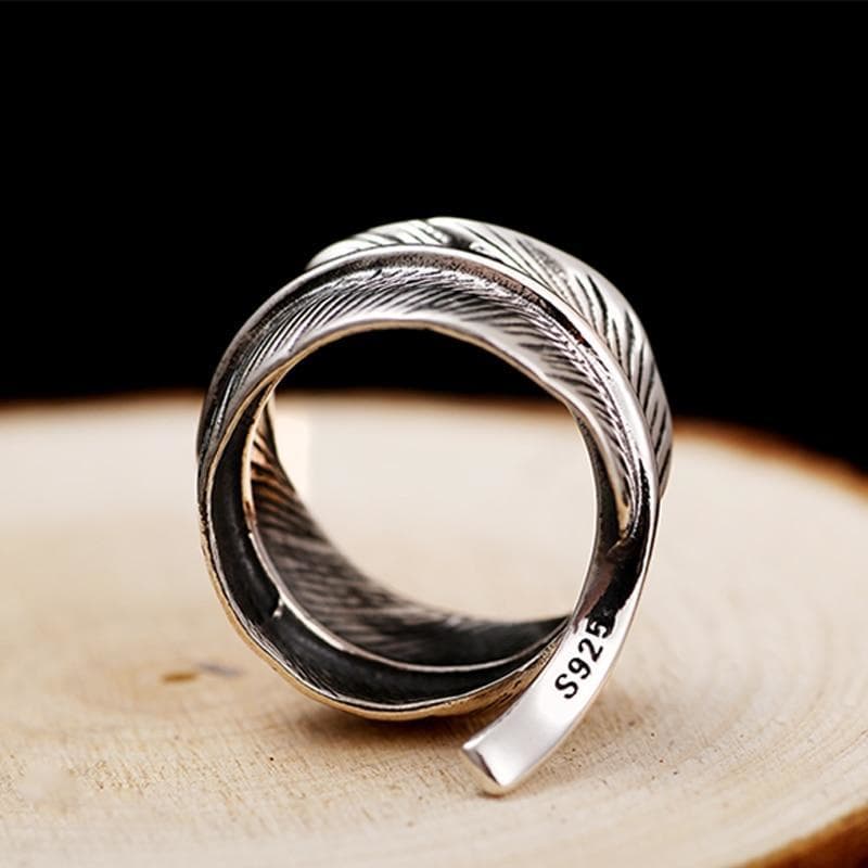 Bague Plume Argent — Homme Steampunk - Image 4