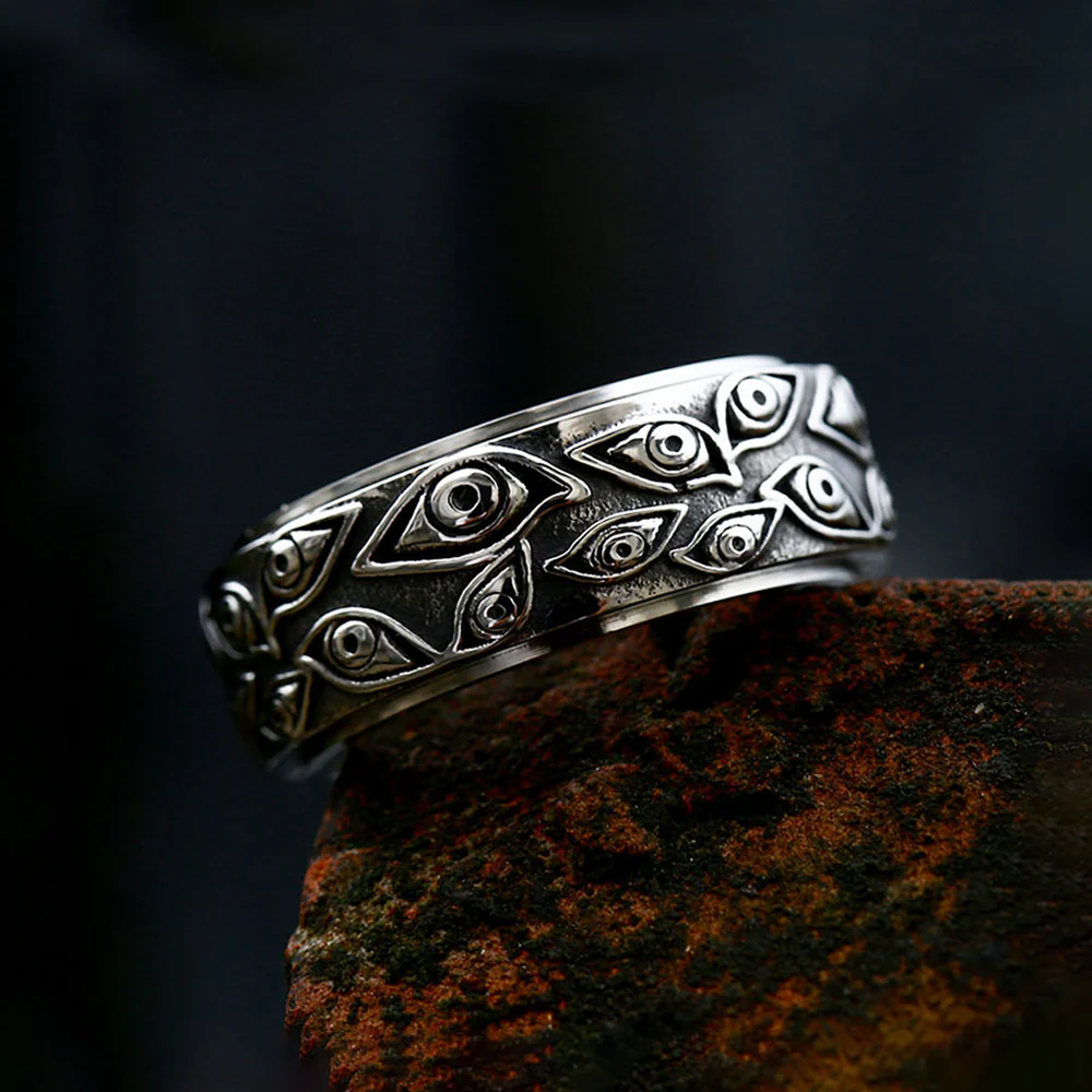 Bague Rotative Homme - Anneau Punk Gravé - Image 10