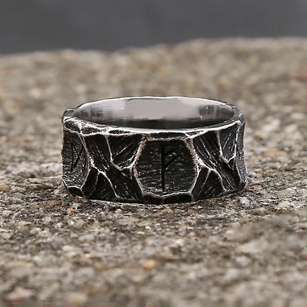 Bague Rune Noire - Acier Punk - Image 4