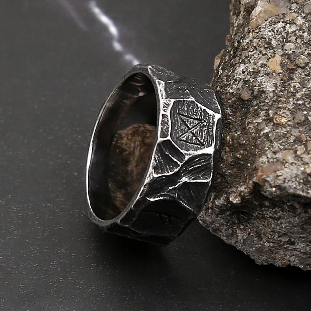 Bague Rune Noire - Acier Punk - Image 6