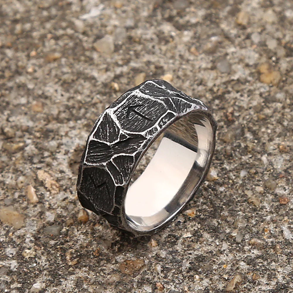 Bague Rune Noire - Acier Punk - Image 8