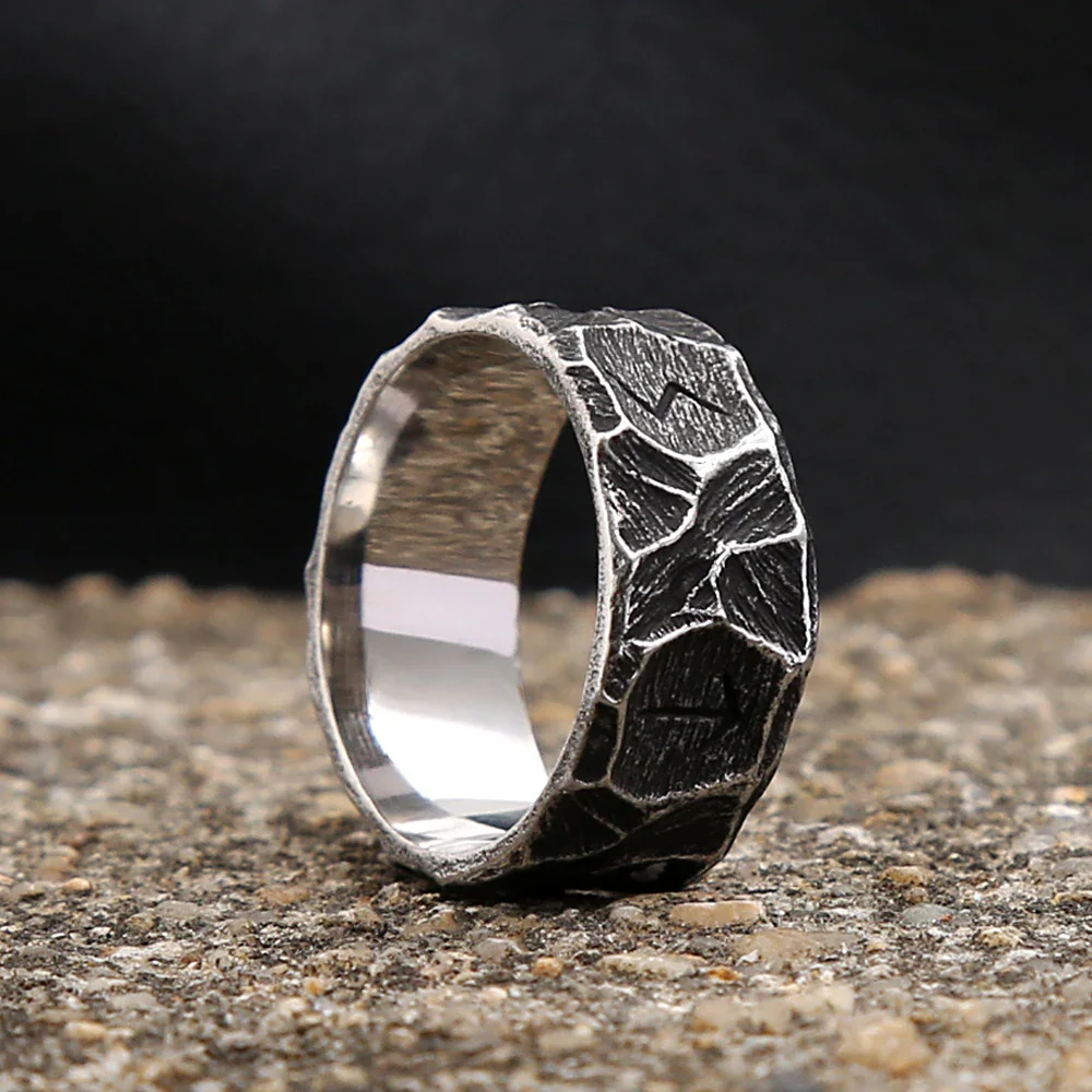 Bague Rune Noire - Acier Punk - Image 9