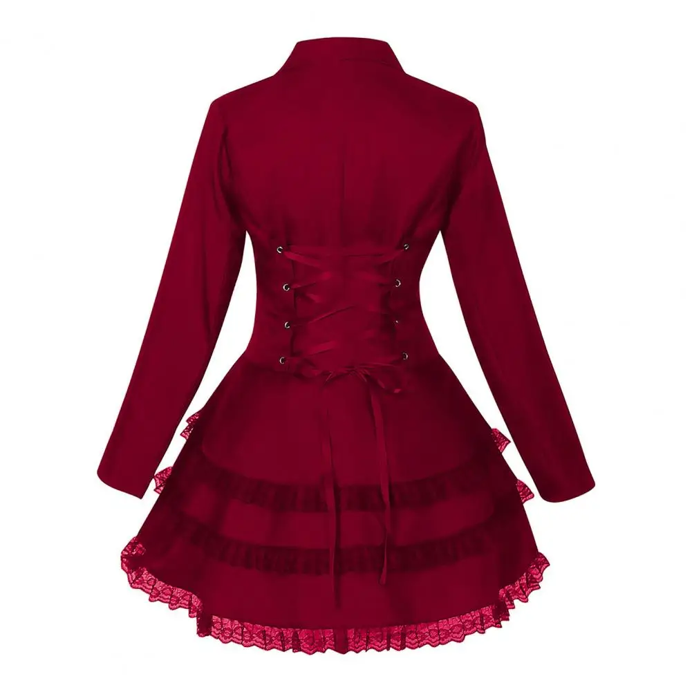 Blazer Gothique Femme à Volant Dentelle — Dos Corseté - Image 10