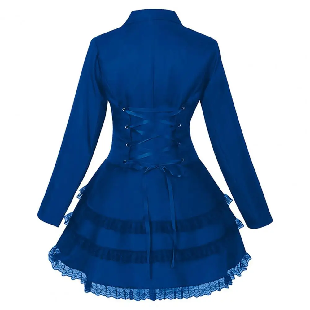 Blazer Gothique Femme à Volant Dentelle — Dos Corseté - Image 11