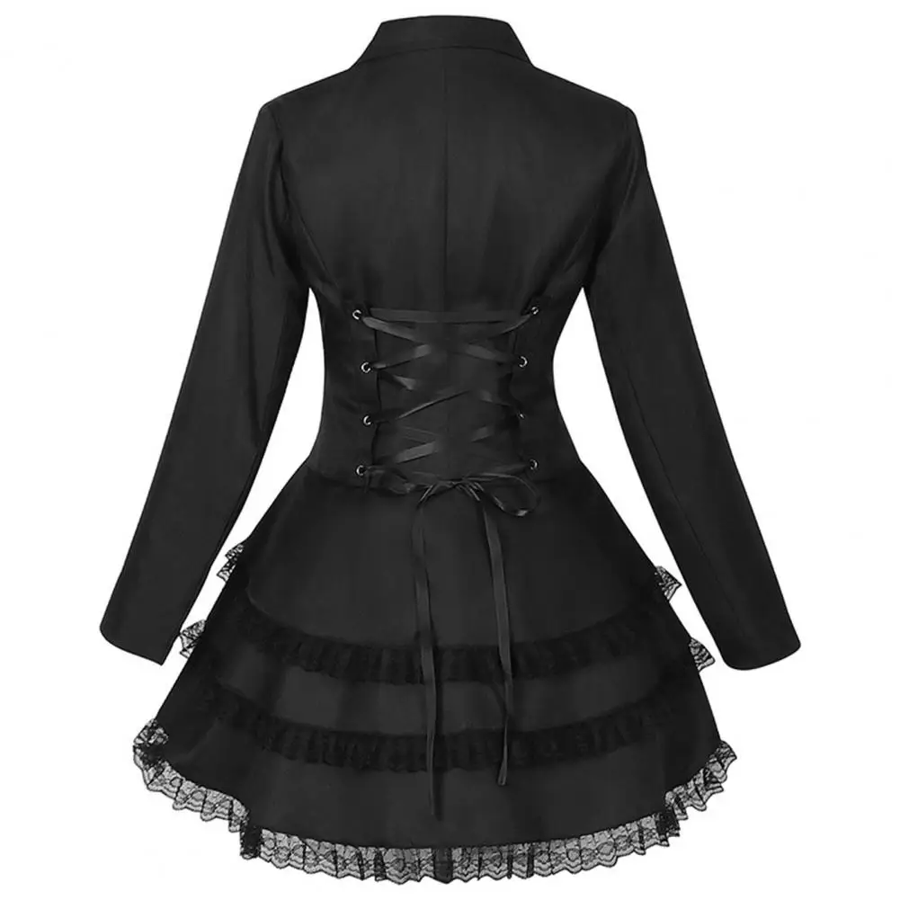 Blazer Gothique Femme à Volant Dentelle — Dos Corseté - Image 12