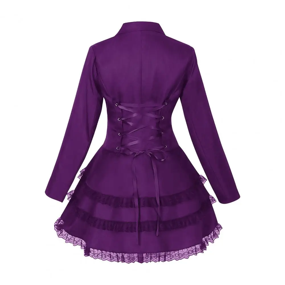 Blazer Gothique Femme à Volant Dentelle — Dos Corseté - Image 13