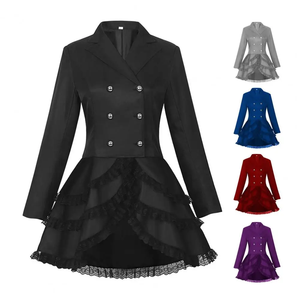 Blazer Gothique Femme à Volant Dentelle — Dos Corseté - Image 23