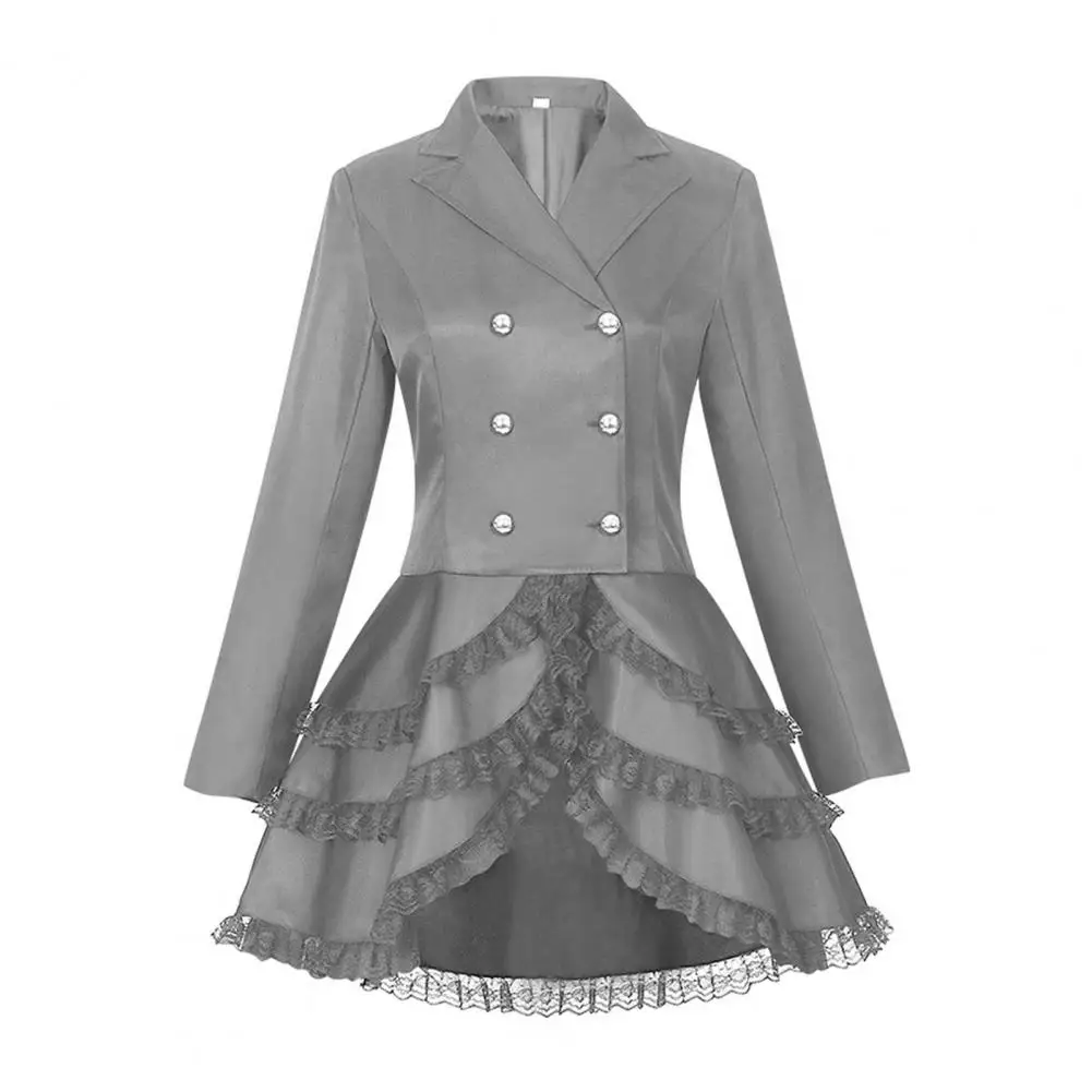 Blazer Gothique Femme à Volant Dentelle — Dos Corseté - Image 25