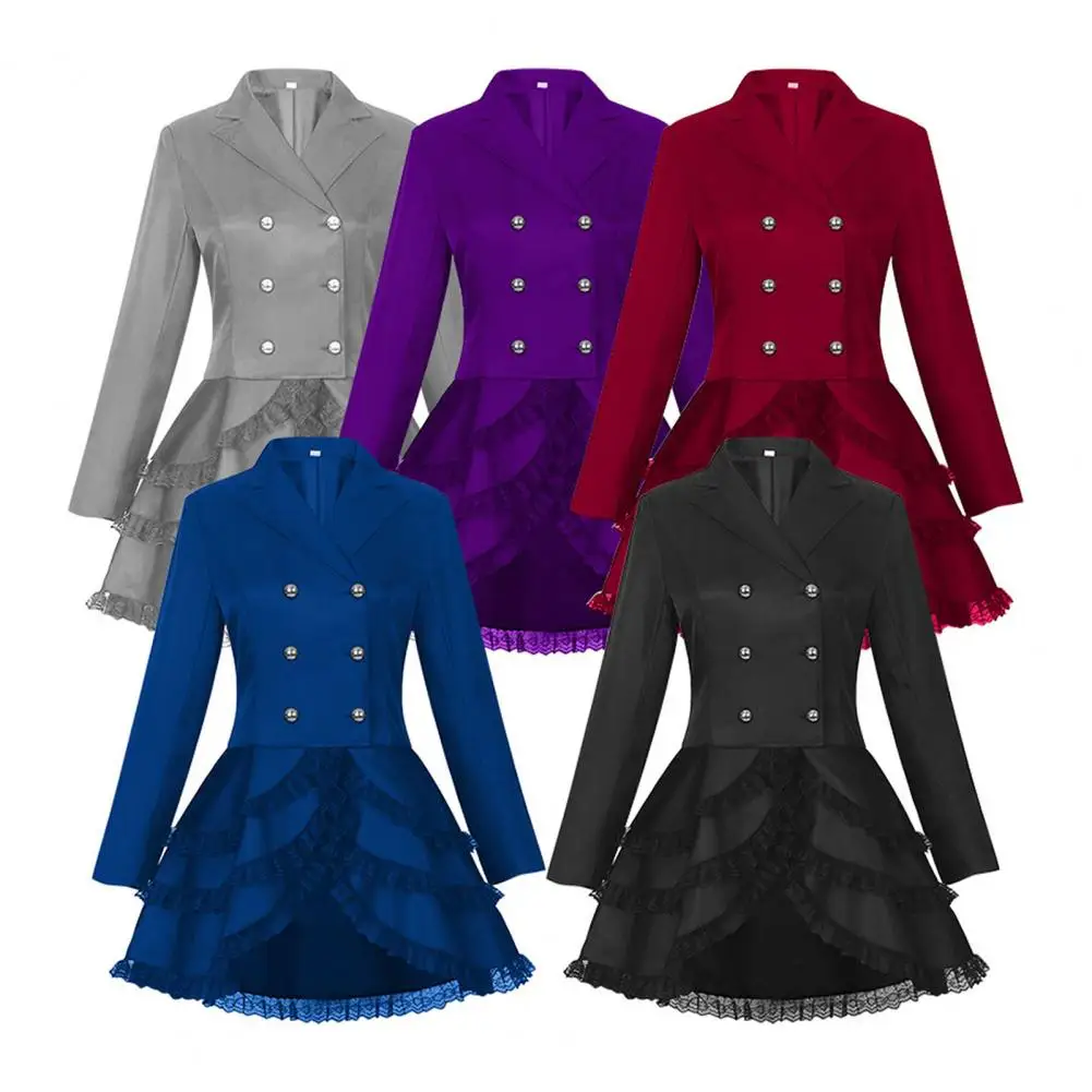 Blazer Gothique Femme à Volant Dentelle — Dos Corseté - Image 4