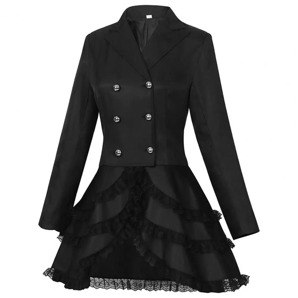 Blazer Gothique Femme à Volant Dentelle — Dos Corseté - Image 9