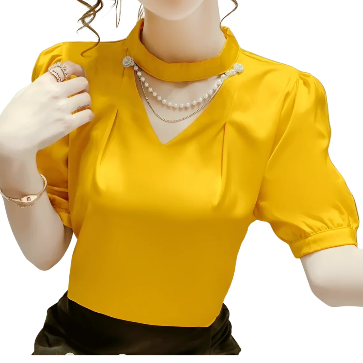 Blouse Jaune Femme — Style Rétro