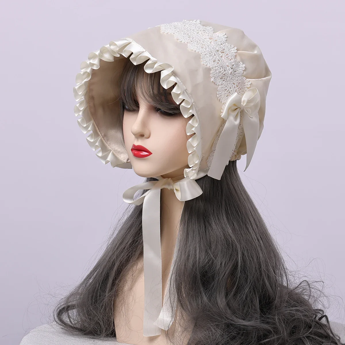 Bonnet Victorien Femme - Style Français Lolita Demoiselle d'Honneur - Image 9