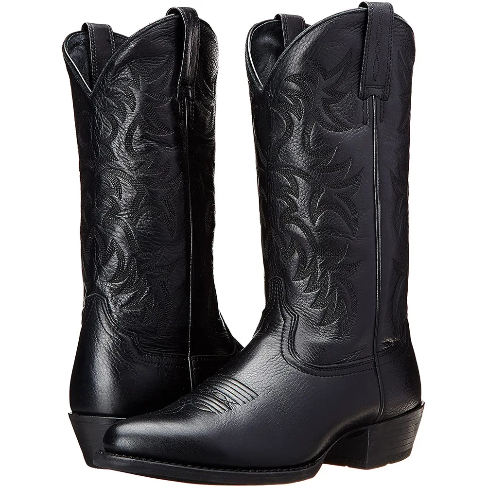 Bottes Cowboy Cattlepunk Homme - Hautes Brodées Cuir Vintage - Image 13