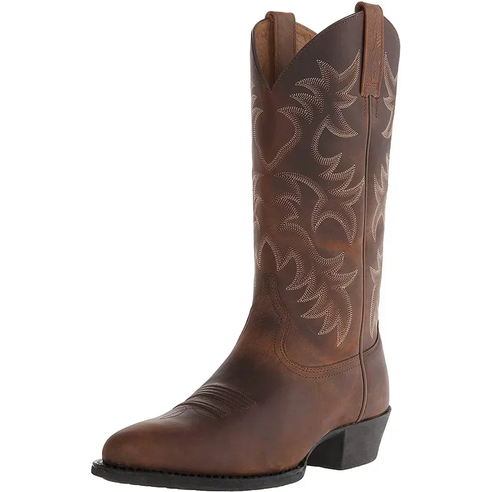 Bottes Cowboy Cattlepunk Homme - Hautes Brodées Cuir Vintage - Image 20