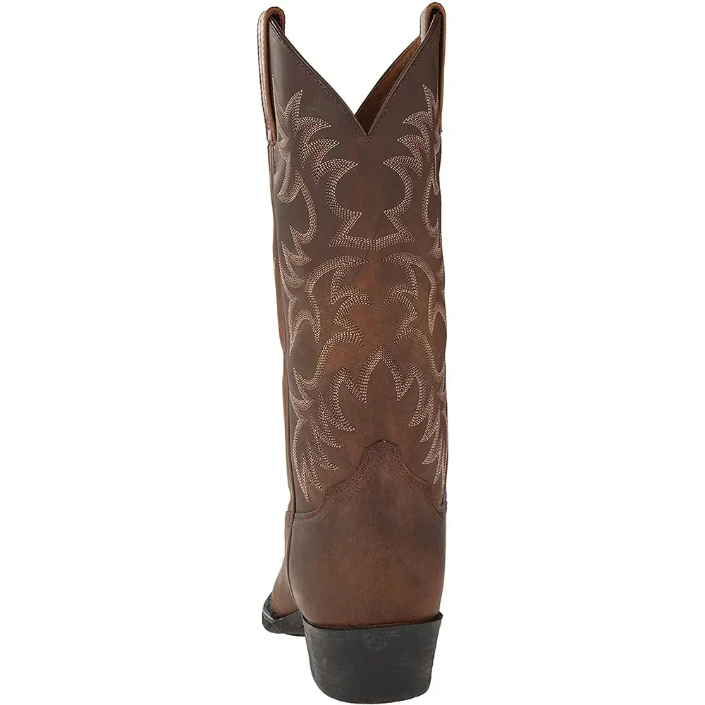 Bottes Cowboy Cattlepunk Homme - Hautes Brodées Cuir Vintage - Image 3