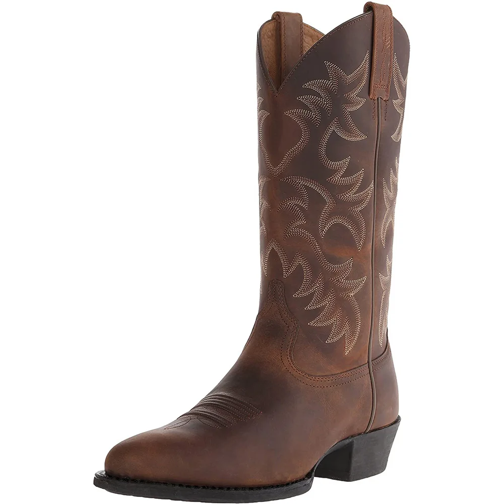 Bottes Cowboy Cattlepunk Homme - Hautes Brodées Cuir Vintage - Image 7