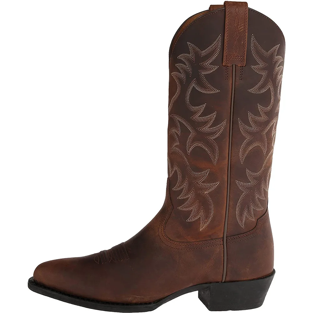 Bottes Cowboy Cattlepunk Homme - Hautes Brodées Cuir Vintage - Image 9