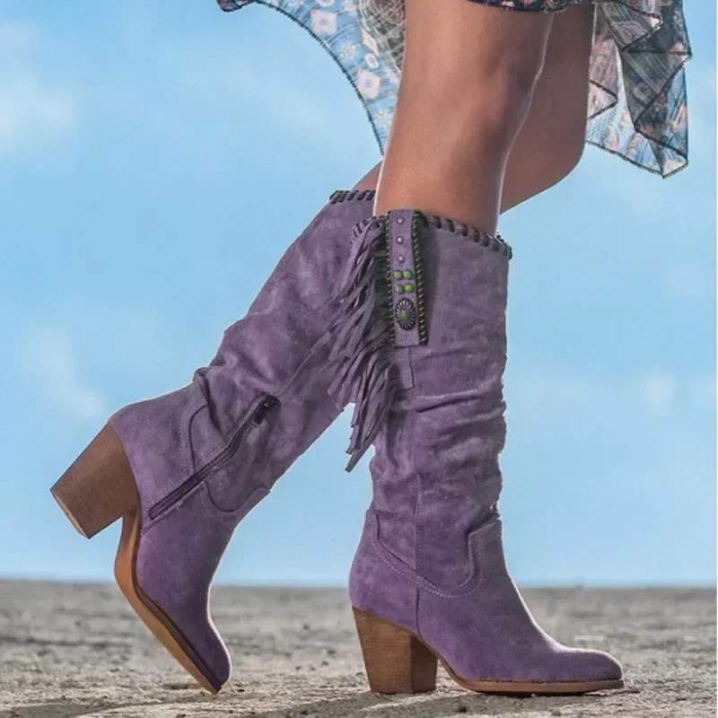 Bottes Femme Western — — pampilles suède, esprit Far West - Image 4