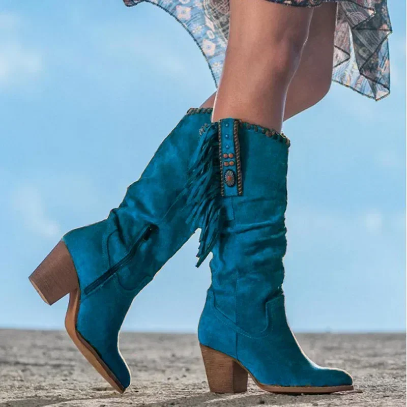 Bottes Femme Western — — pampilles suède, esprit Far West - Image 5